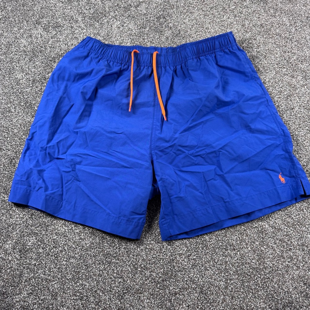 Polo Ralph Lauren Sport Swim Trunks Men's‎ XL Blue Orange Drawstring Mesh Liner